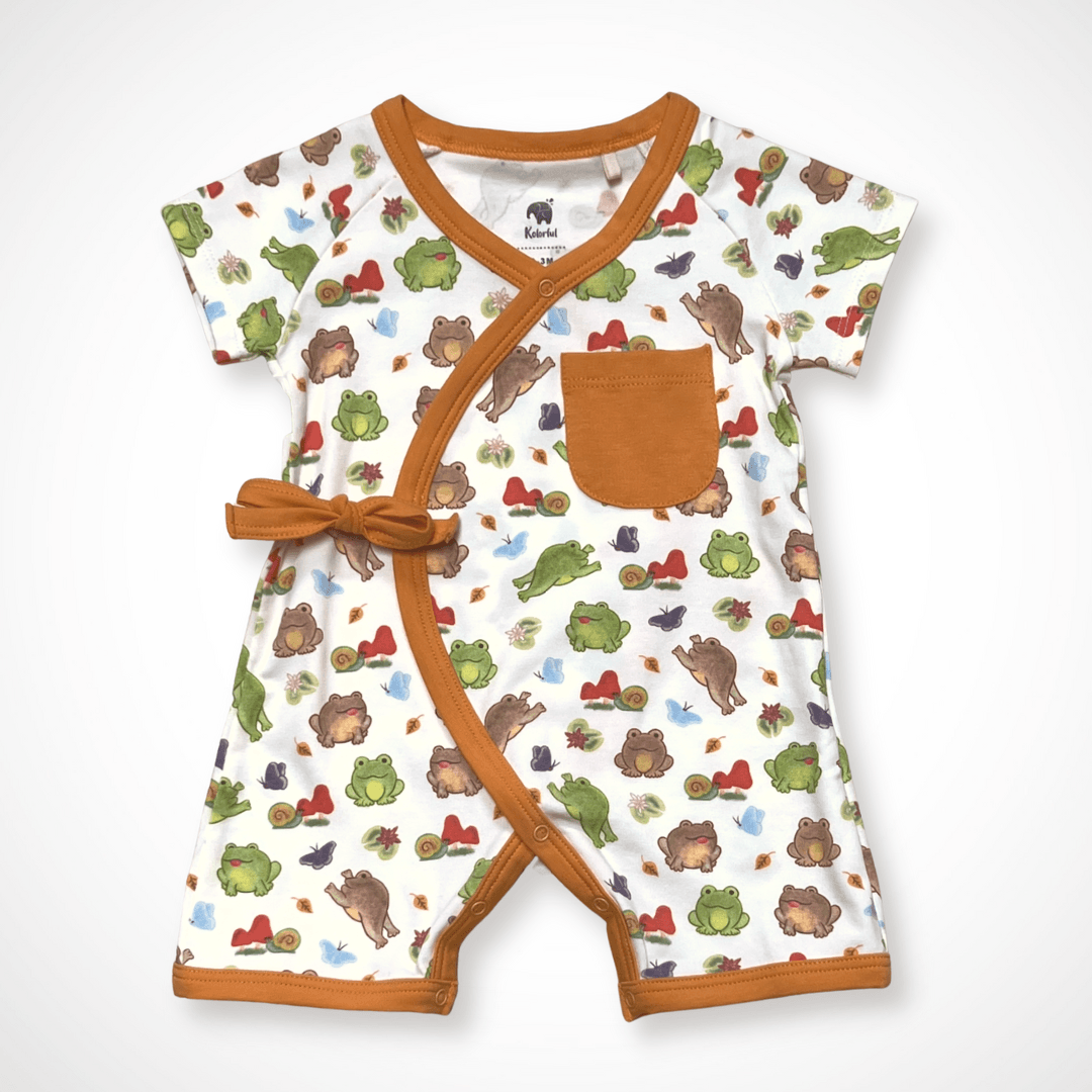Frog Kimono Shorty Romper | Organic Pima Cotton - Aaria Tees Aaria Tees