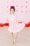 Melt My Heart 3/4 Sleeve Ruffle Twirl Dress - Aaria Tees Aaria Tees