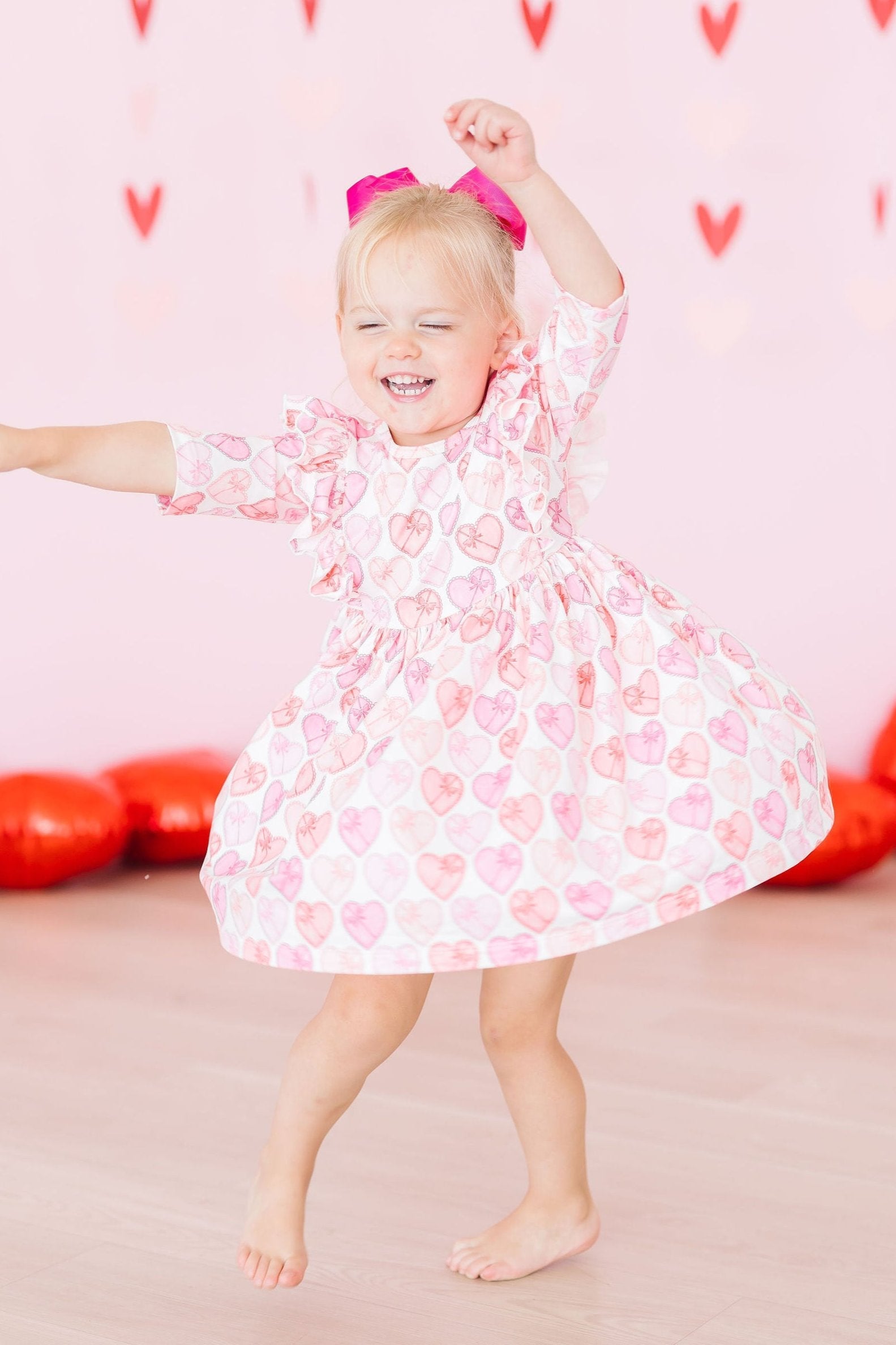 Melt My Heart 3/4 Sleeve Ruffle Twirl Dress - Aaria Tees Aaria Tees