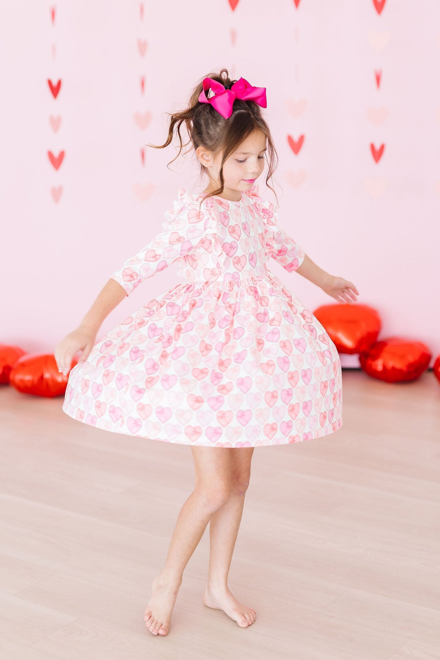Melt My Heart 3/4 Sleeve Ruffle Twirl Dress - Aaria Tees Aaria Tees