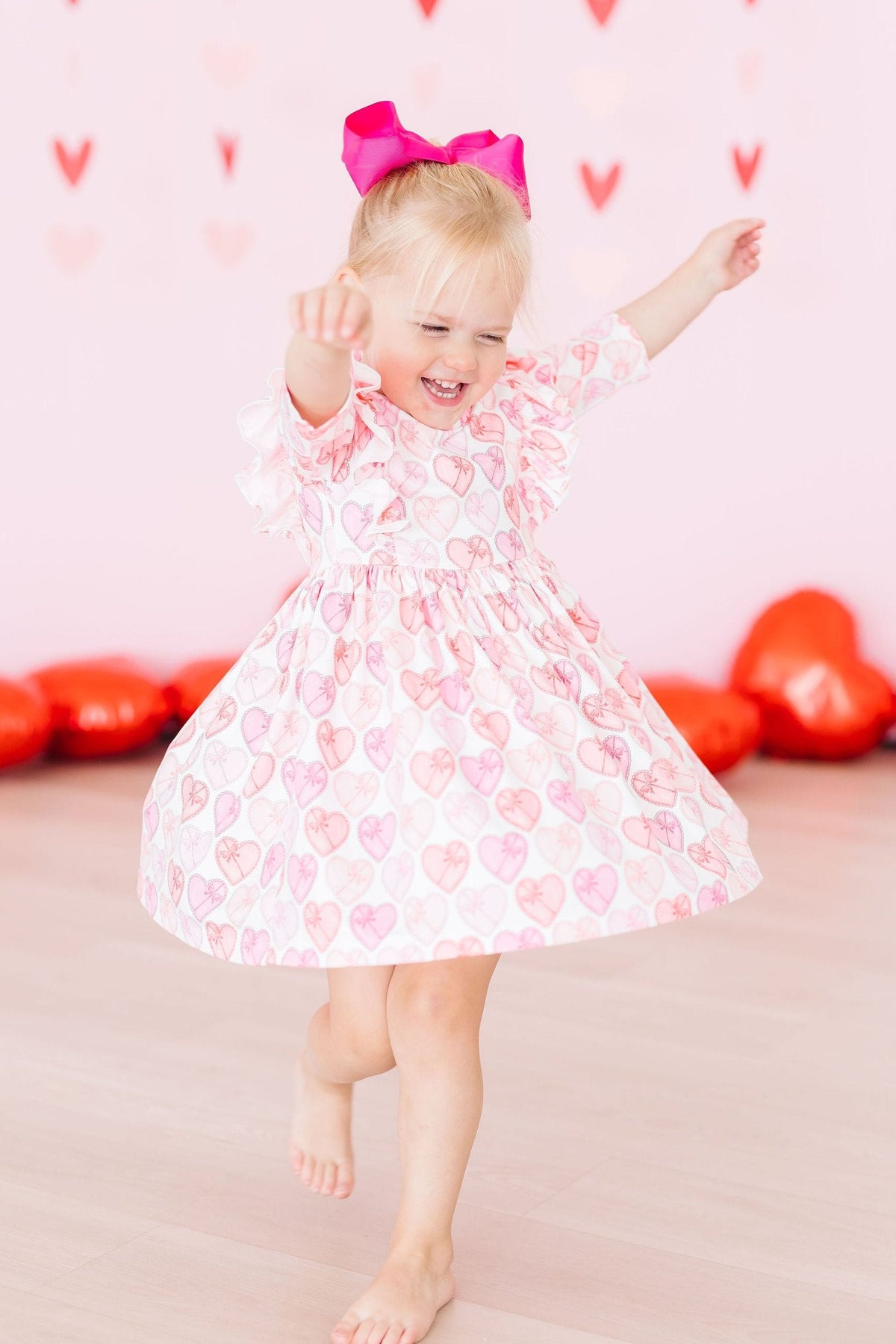 Melt My Heart 3/4 Sleeve Ruffle Twirl Dress - Aaria Tees