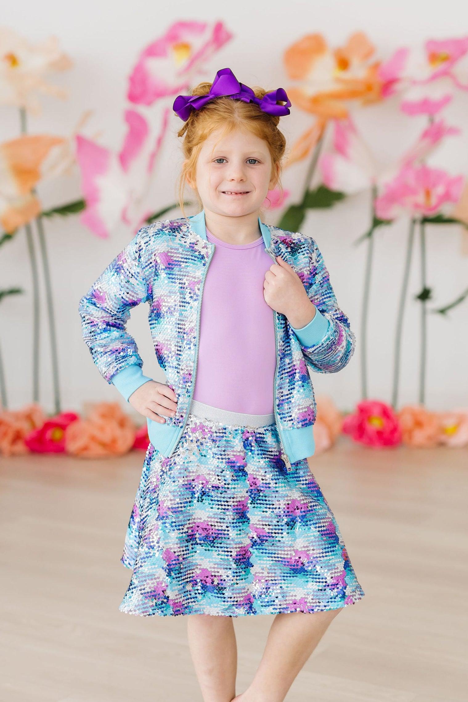 Mermaid Flip Sequin Twirl Skort - Aaria Tees Aaria Tees