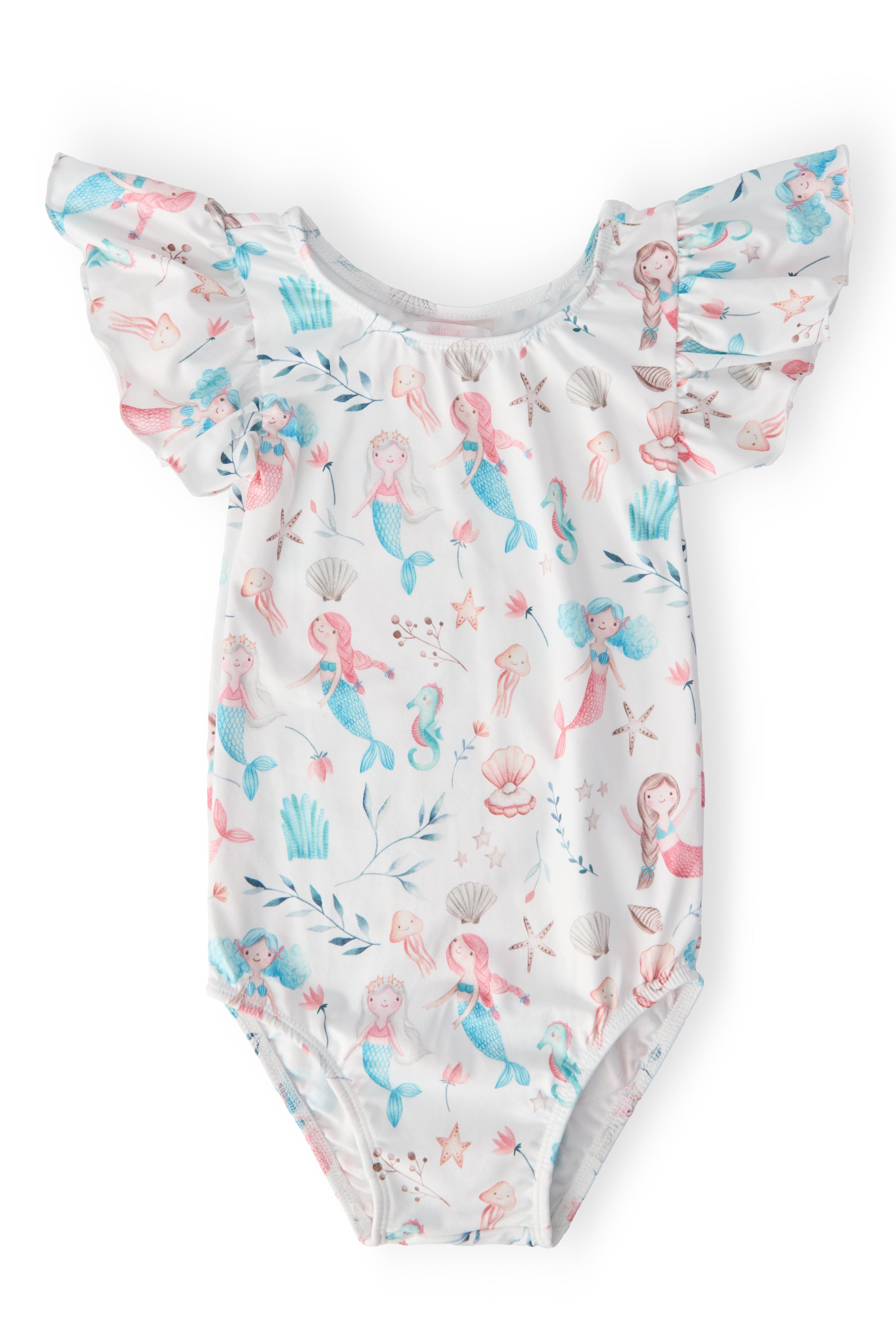 Mermaid Friends S/S Flutter Sleeve Leotard - Aaria Tees Aaria Tees