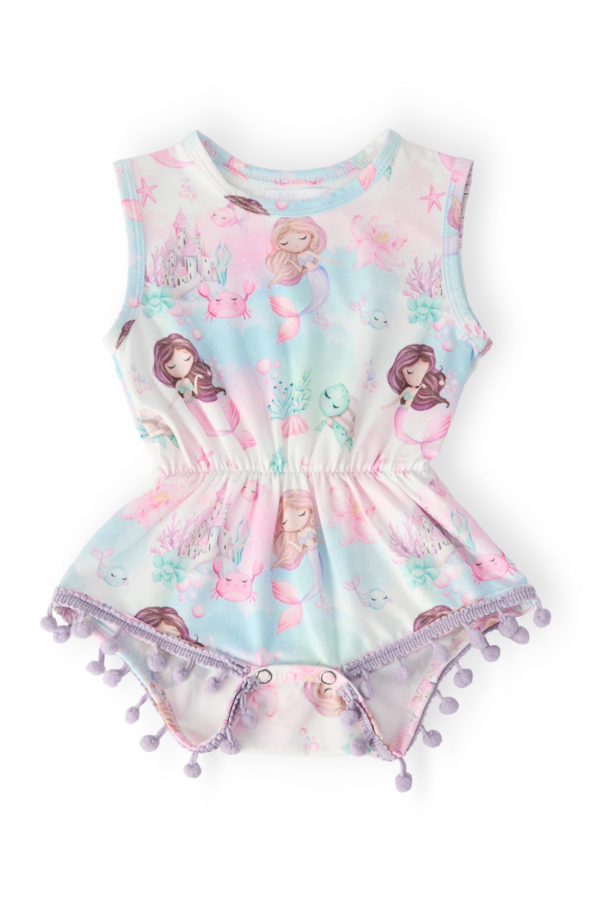 Mermaid Fairytale Pom Pom Romper - Aaria Tees