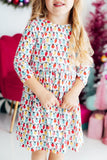 Merry & Bright 3/4 Sleeve Pocket Twirl Dress - Aaria Tees Aaria Tees