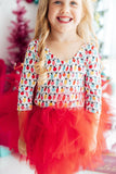 Merry & Bright 3/4 Tutu Leotard - Aaria Tees Aaria Tees