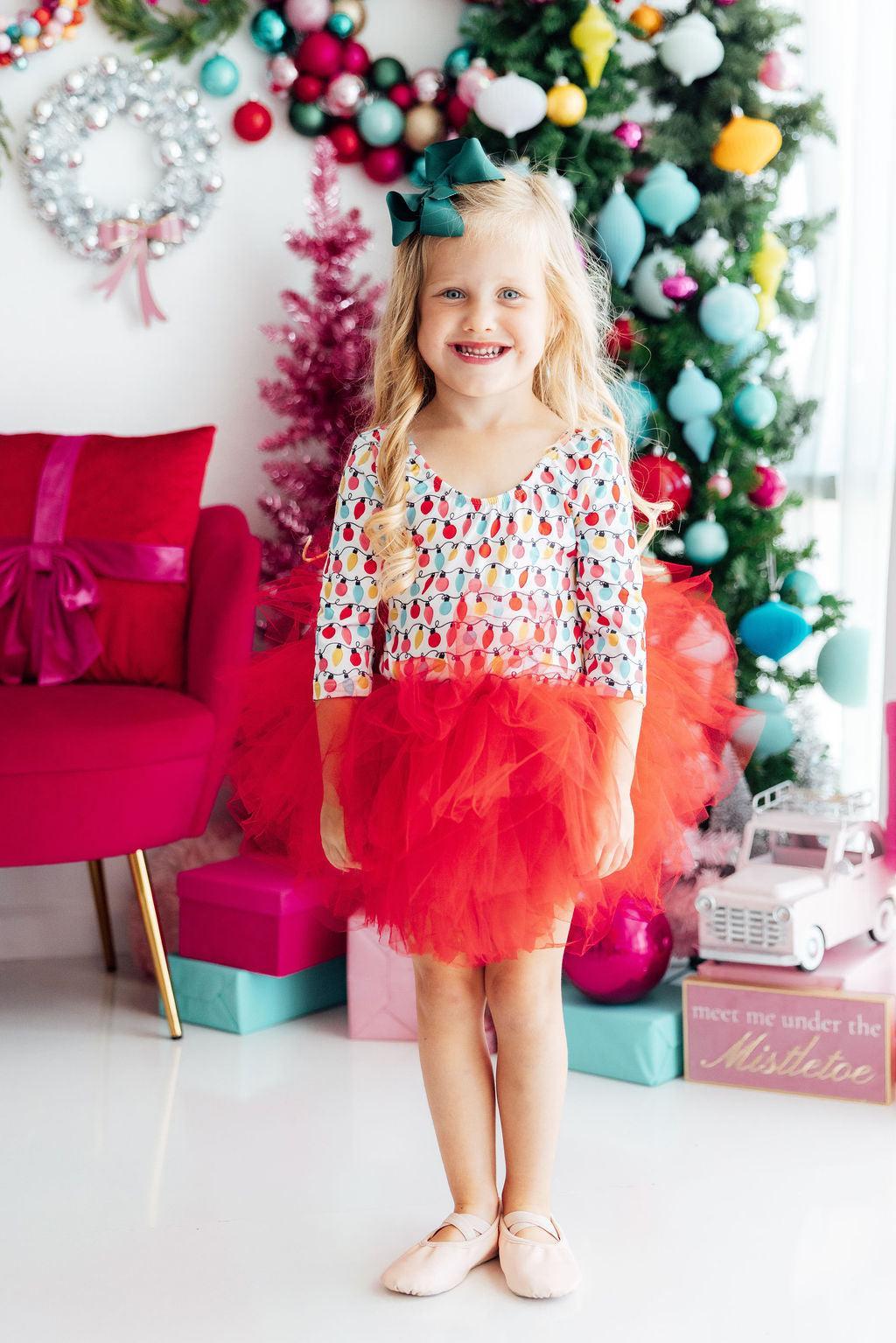 Merry & Bright 3/4 Tutu Leotard - Aaria Tees Aaria Tees