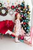 Merry Mistletoe 3/4 Sleeve Ruffle Twirl Dress - Aaria Tees Aaria Tees