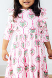 Merry Mistletoe 3/4 Sleeve Ruffle Twirl Dress - Aaria Tees Aaria Tees