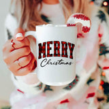 Merry Christmas Matching Coffee Mug - Buffalo Plaid Cup - Aaria Tees Aaria Tees