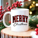 Merry Christmas Matching Coffee Mug - Buffalo Plaid Cup - Aaria Tees Aaria Tees