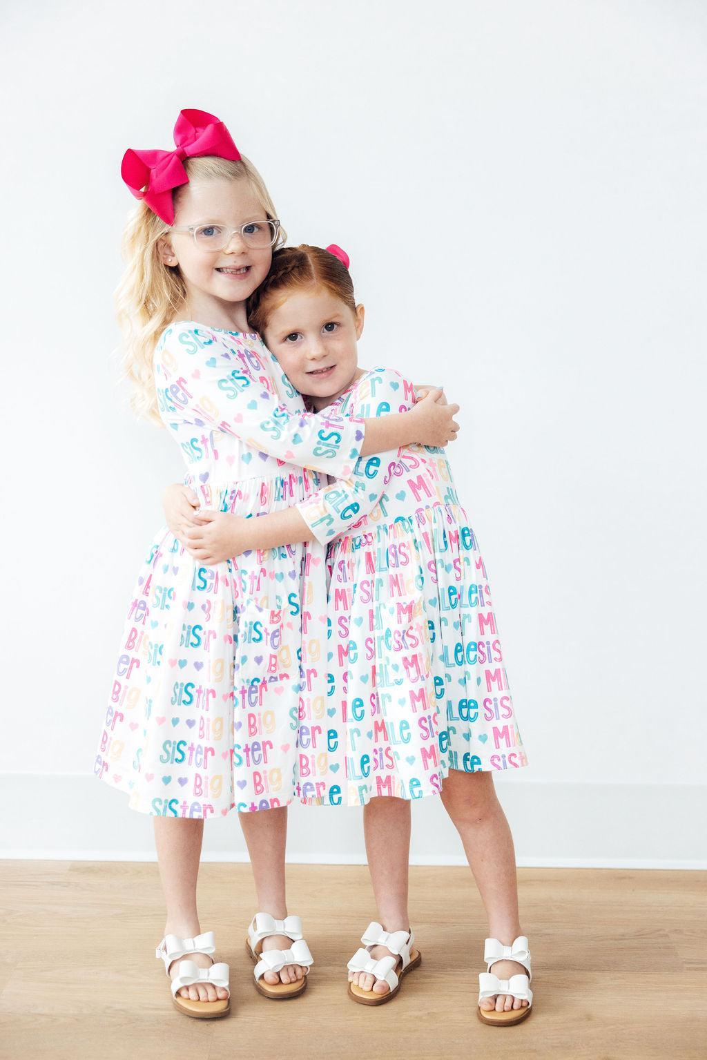 Big Sister 3/4 Sleeve Pocket Twirl Dress - Aaria Tees Aaria Tees