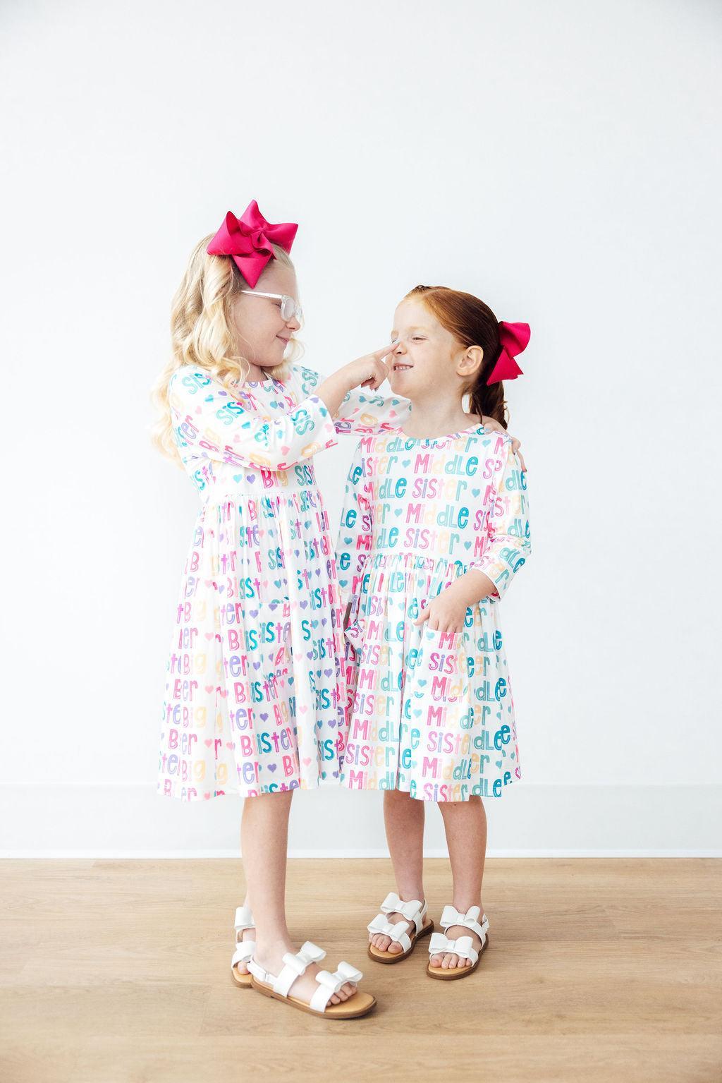 Middle Sister 3/4 Sleeve Pocket Twirl Dress - Aaria Tees Aaria Tees