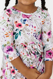 Midnight Rain 3/4 Sleeve Pocket Twirl Dress - Aaria Tees Aaria Tees