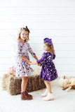 Midnight Rain 3/4 Sleeve Pocket Twirl Dress - Aaria Tees Aaria Tees