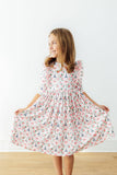 Mila in Paris 3/4 Sleeve Ruffle Twirl Dress - Aaria Tees Aaria Tees