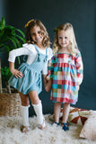 Vintage Blue Faux Suede Pinafore - Aaria Tees Aaria Tees