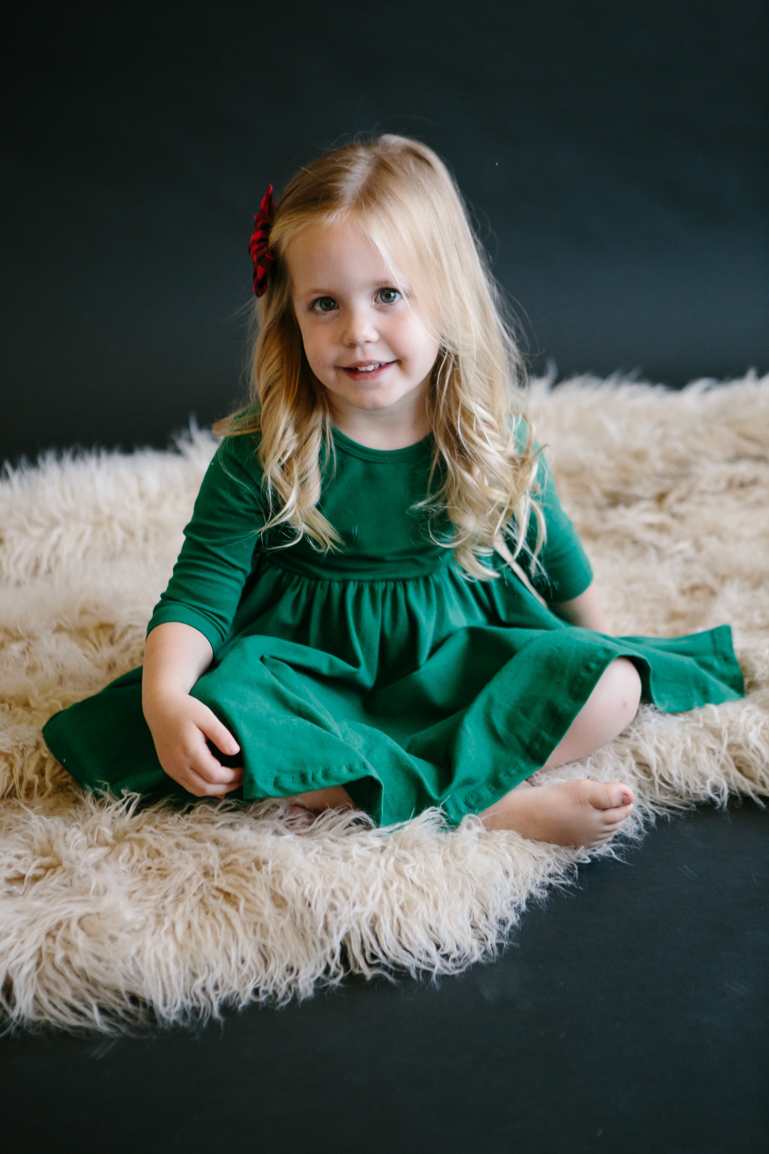 Spruce 3/4 Sleeve Pocket Twirl Dress - Aaria Tees Aaria Tees