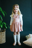 Vintage Pink Faux Suede Pinafore - Aaria Tees Aaria Tees