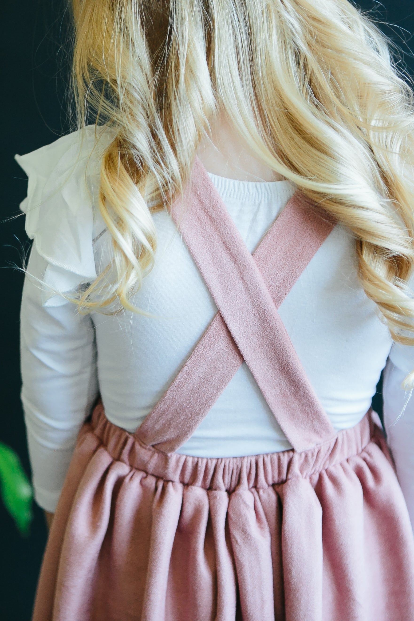 Vintage Pink Faux Suede Pinafore - Aaria Tees Aaria Tees