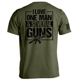 I Love One Man & Several Guns (Back Print) Aaria Tees