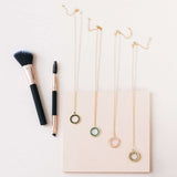 Rose Quartz Halo Mini Gold Pendant Aaria Tees