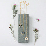 Rainbow Gemstone Halo Mini Y Pendant Aaria Tees