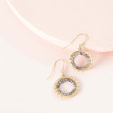Labradorite Mini Halo Earrings Aaria Tees