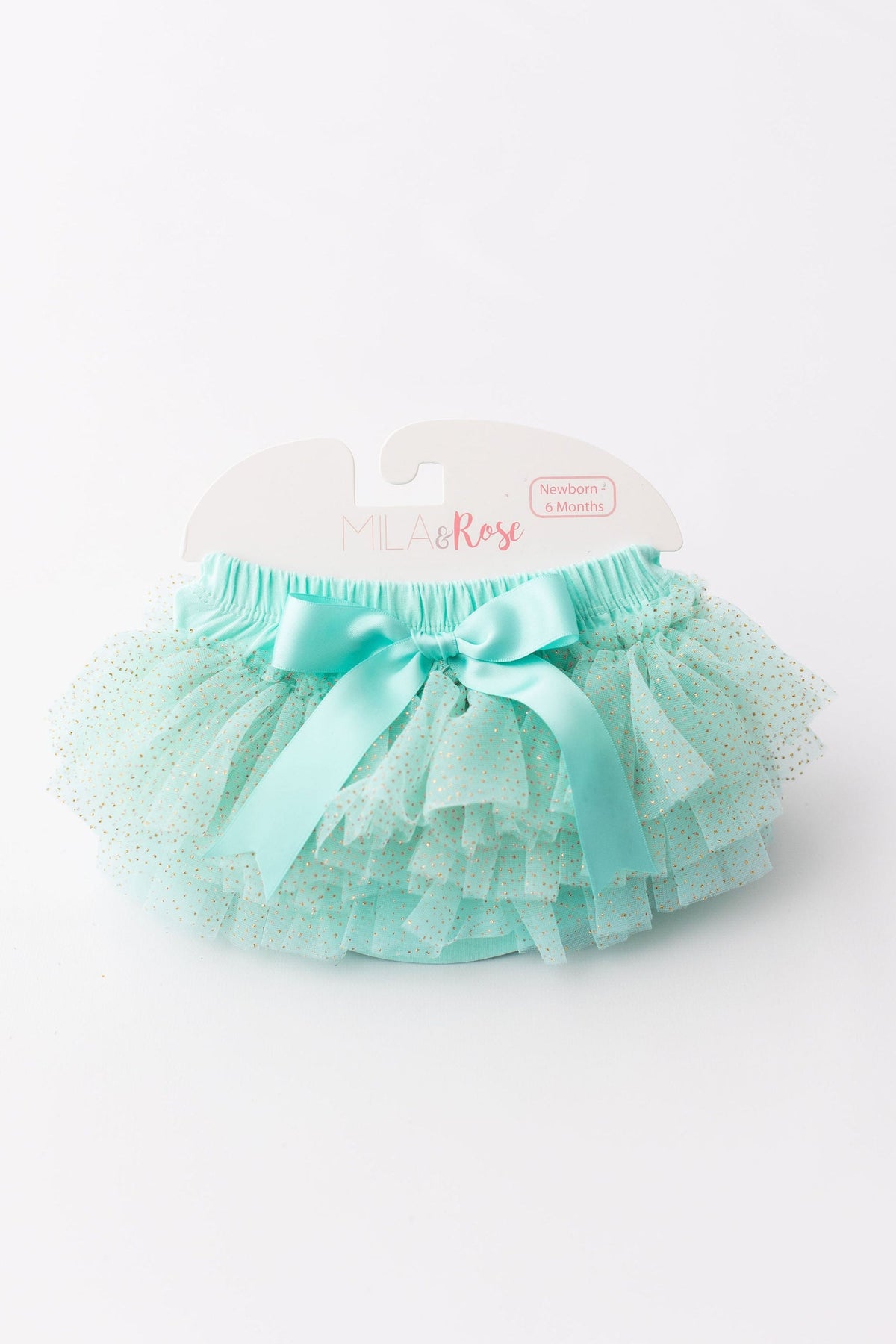 Mint & Gold Glitter Ruffle Tutu Bloomer - Aaria Tees
