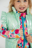 SALE Mint Iridescent Puffer Vest - Aaria Tees Aaria Tees