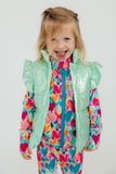 SALE Mint Iridescent Puffer Vest - Aaria Tees Aaria Tees