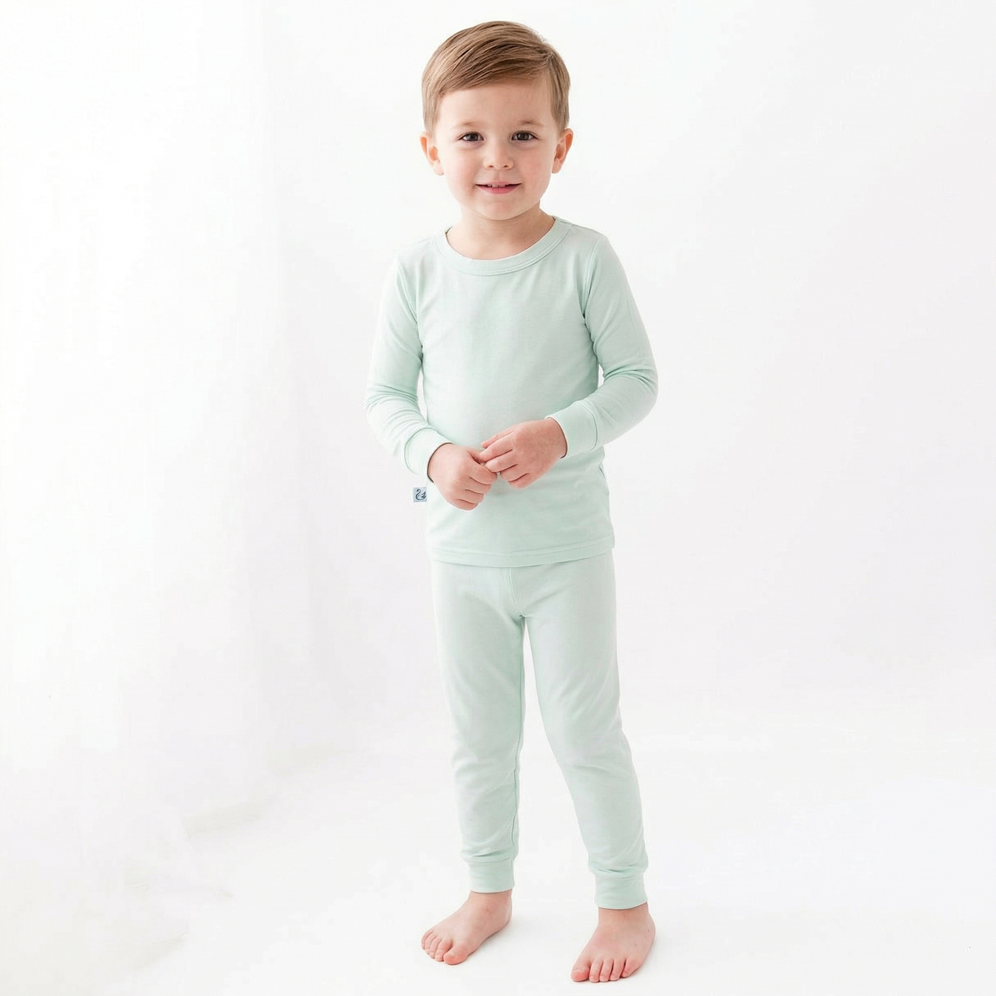 Mint Long Sleeve Bamboo Pajama Set - Aaria Tees Aaria Tees