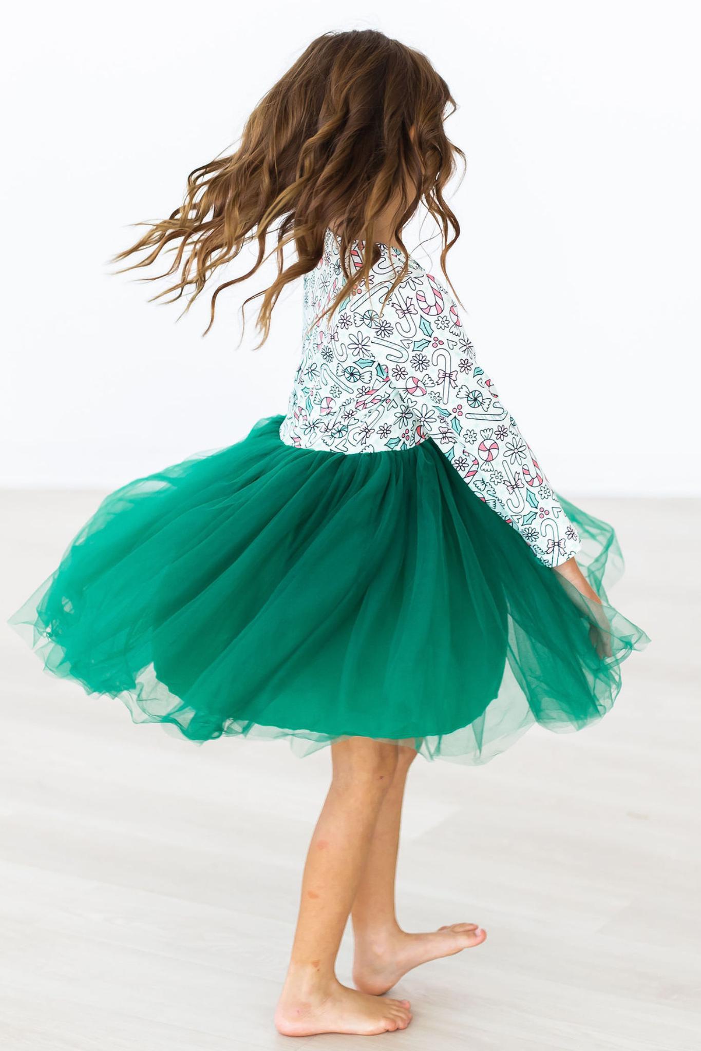 Mints & Mistletoe L/S Tutu Dress - Aaria Tees Aaria Tees
