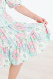 Minty Meadow Smocked Ruffle Dress - Aaria Tees Aaria Tees