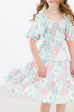 Minty Meadow Smocked Ruffle Dress - Aaria Tees Aaria Tees
