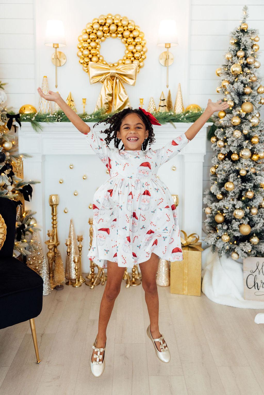 Mistletoe Magic 3/4 Sleeve Pocket Twirl Dress - Aaria Tees Aaria Tees