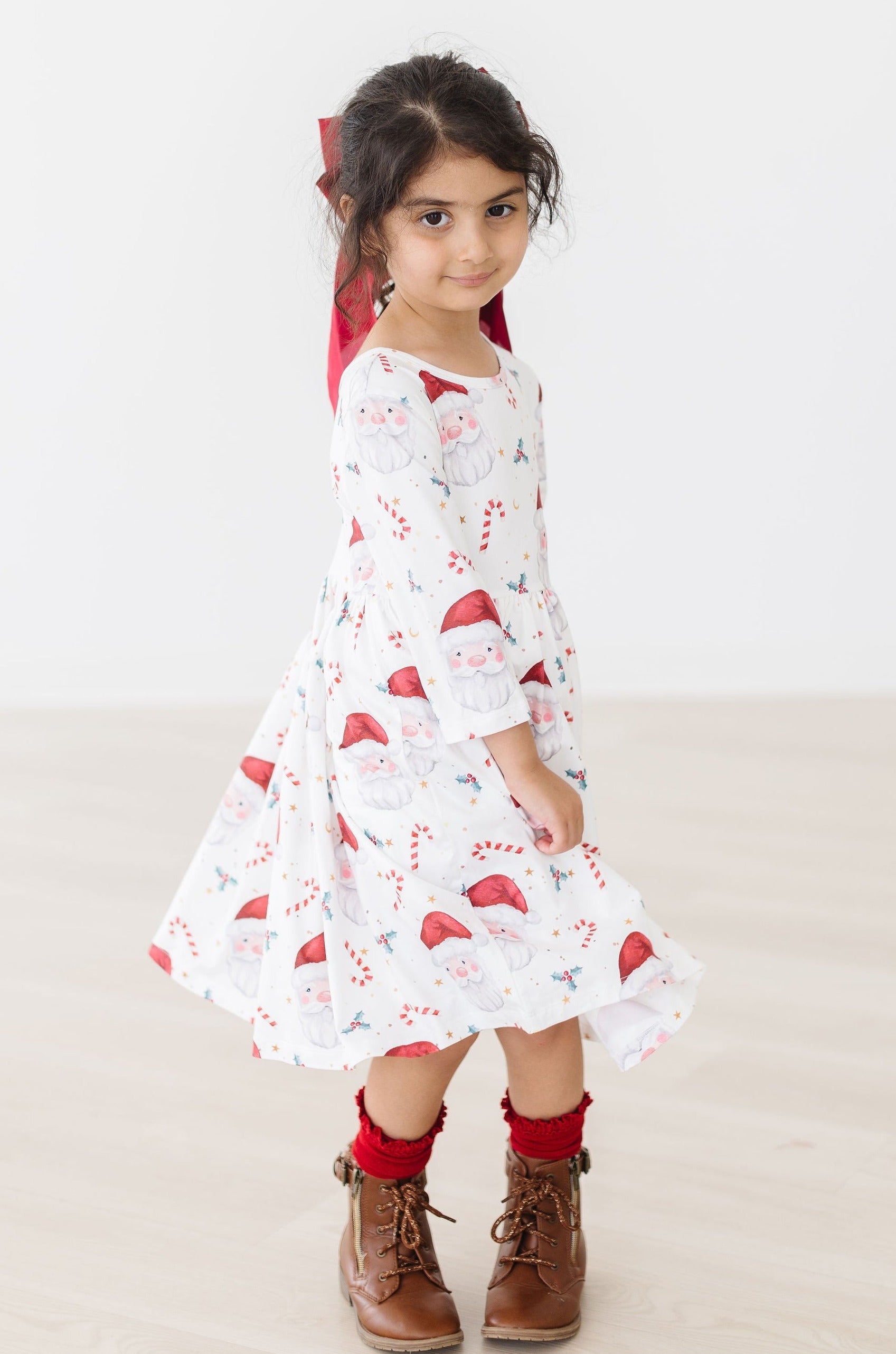 Mistletoe Magic 3/4 Sleeve Pocket Twirl Dress - Aaria Tees Aaria Tees
