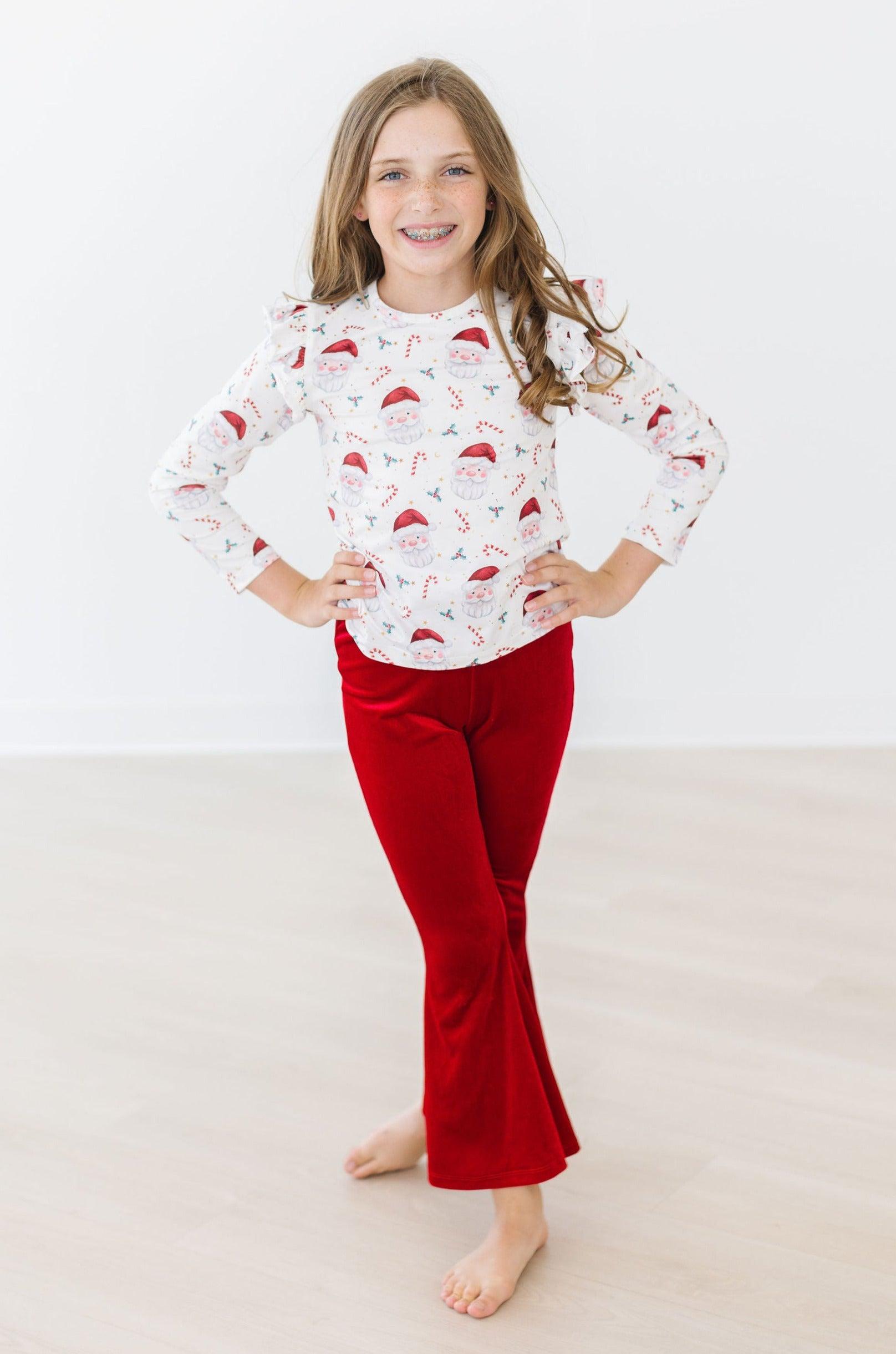 Mistletoe Magic L/S Ruffle Tee - Aaria Tees Aaria Tees