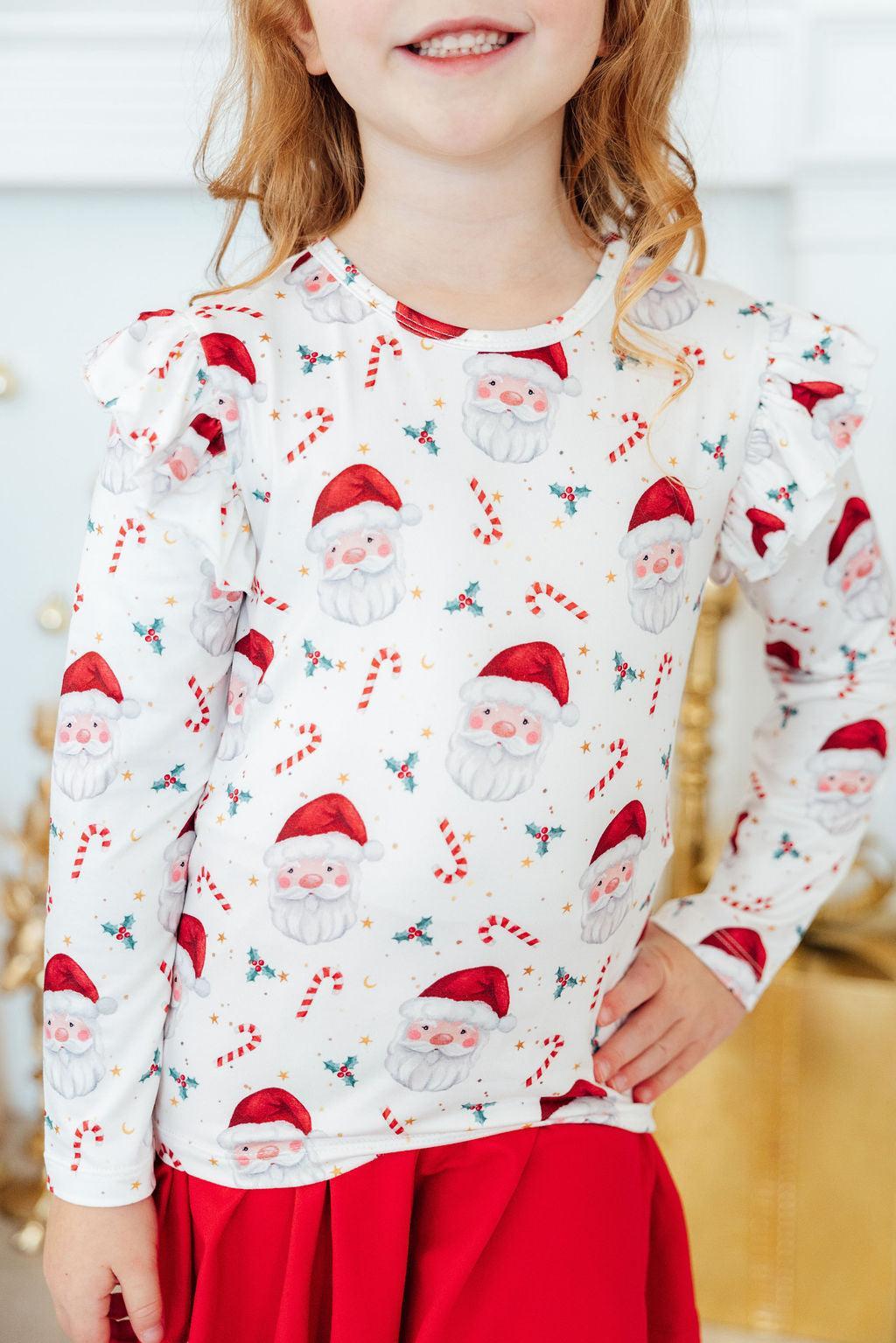 Mistletoe Magic L/S Ruffle Tee - Aaria Tees Aaria Tees