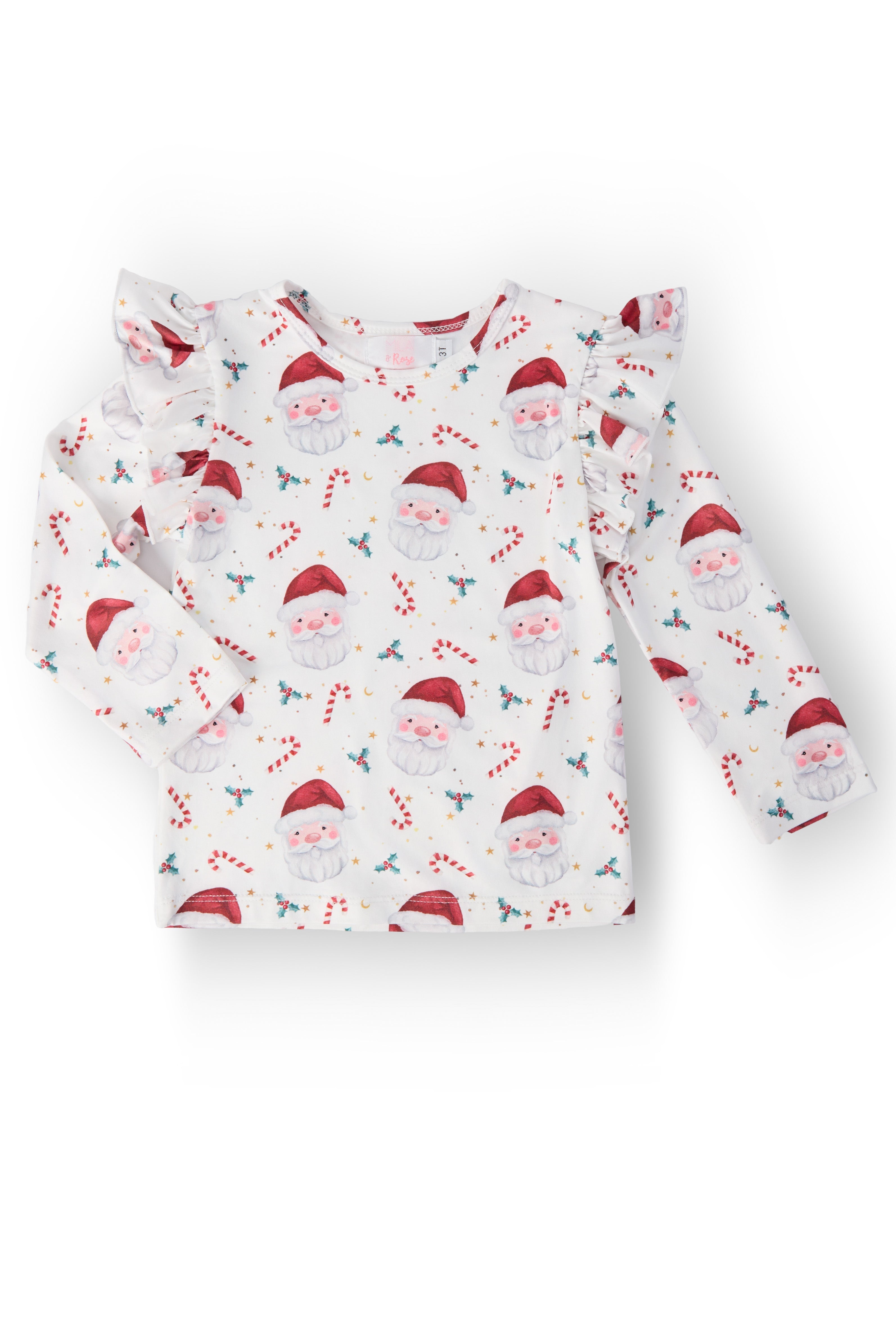 Mistletoe Magic L/S Ruffle Tee - Aaria Tees Aaria Tees