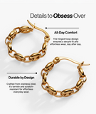 Frozen Mariner Chain Hoop Earrings - Aaria Tees Aaria Tees