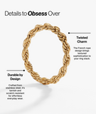 Frozen French Rope Ring - Aaria Tees Aaria Tees