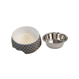 Modern Gray Medium Dog Bowl Aaria Tees