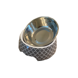 Modern Gray Medium Dog Bowl Aaria Tees