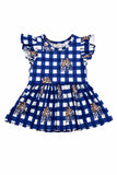 Montana State University Plaid Bobcat S/S Flutter Twirl Bodysuit - Aaria Tees Aaria Tees