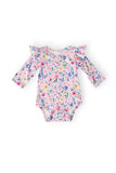 Morning Meadows L/S Flutter Bodysuit - Aaria Tees Aaria Tees