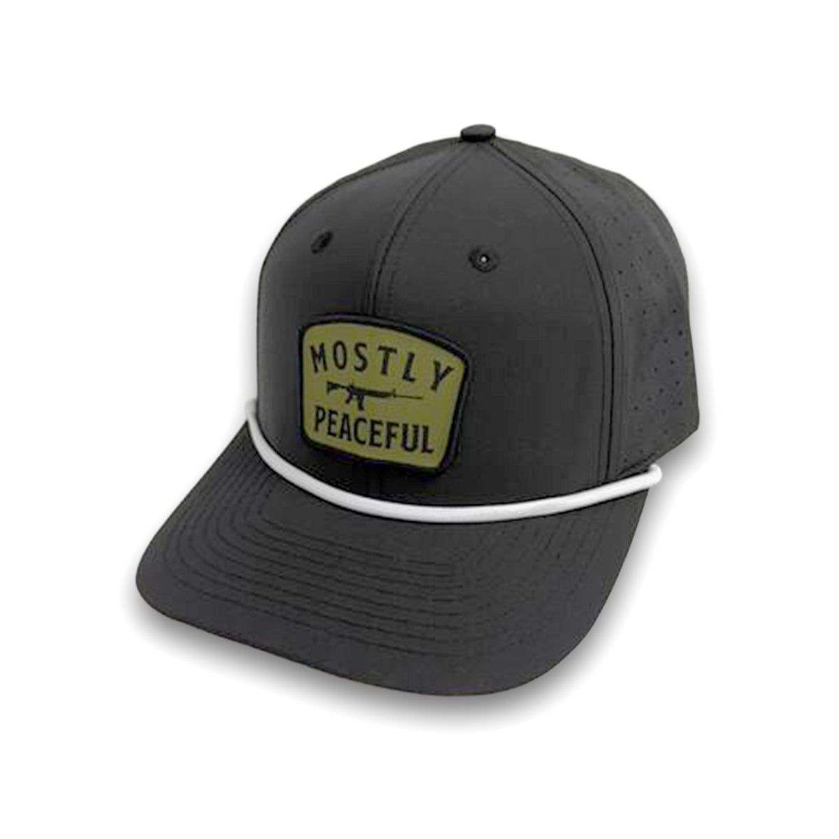 Mostly Peaceful Woven Patch Hat - Aaria Tees Aaria Tees