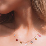 Silver Rainbow Sparkler Necklace Aaria Tees