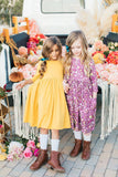 Mustard 3/4 Sleeve Pocket Twirl Dress - Aaria Tees Aaria Tees