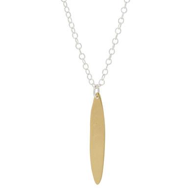 Long Oval Gold Plate Necklace - Aaria Tees Aaria Tees